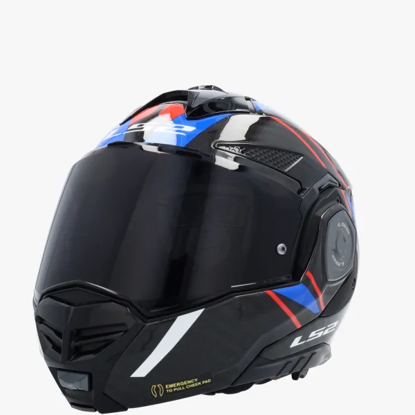 LS2 Systeemhelmen|Helmen Met Zonnevizier-FF901 Advant X Carbon Future Ii White Bue