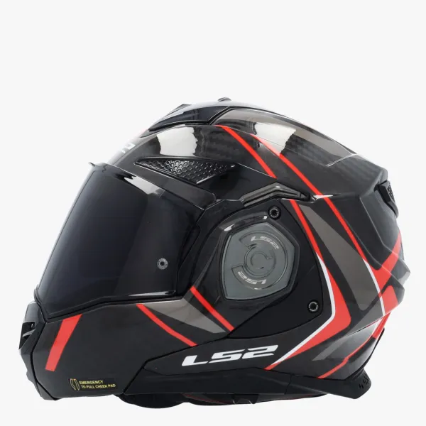 LS2 Systeemhelmen|Helmen Met Zonnevizier-FF901 Advant X Carbon Future Ii Red