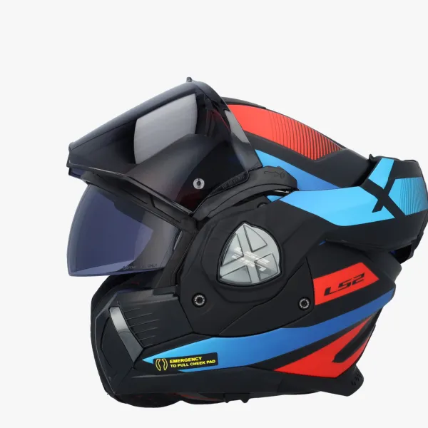 LS2 Systeemhelmen|Helmen Met Zonnevizier-FF901 Advant X Nova Back Red Bue-06