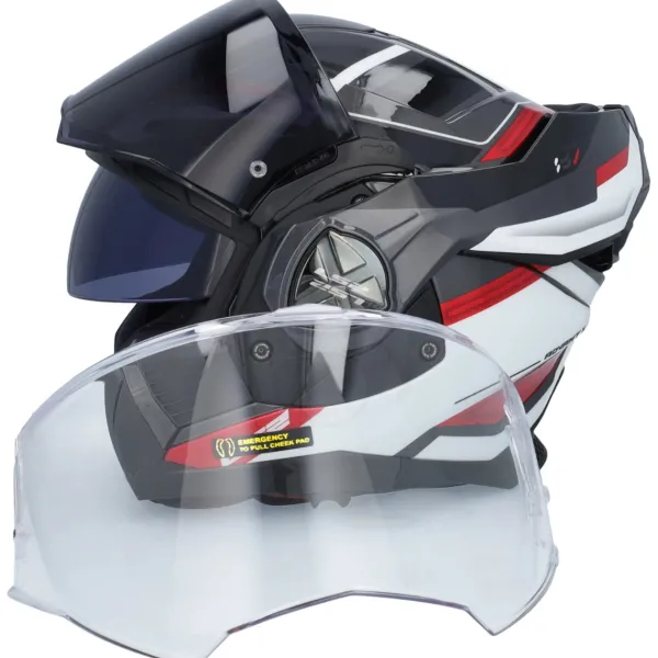 LS2 Systeemhelmen|Helmen Met Zonnevizier-FF901 Advant X pectru Back White Red 06