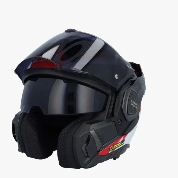 LS2 Systeemhelmen|Helmen Met Zonnevizier-FF901 Advant X pectru Back White Red 06