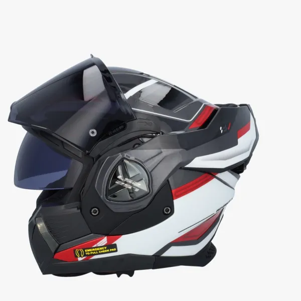 LS2 Systeemhelmen|Helmen Met Zonnevizier-FF901 Advant X pectru Back White Red 06