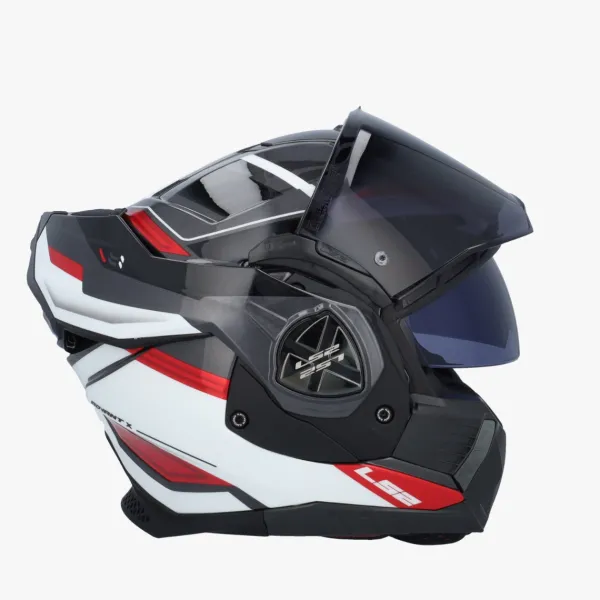 LS2 Systeemhelmen|Helmen Met Zonnevizier-FF901 Advant X pectru Back White Red 06