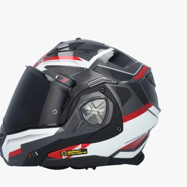 LS2 Systeemhelmen|Helmen Met Zonnevizier-FF901 Advant X pectru Back White Red 06