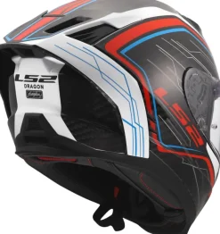 LS2 Integraalhelmen|Race Helmen-FF807 Dragon ubic White Bue Red