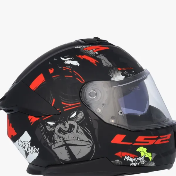 LS2 Integraalhelmen|Helmen Met Zonnevizier-FF808 trea II Angry onkey at Back Red