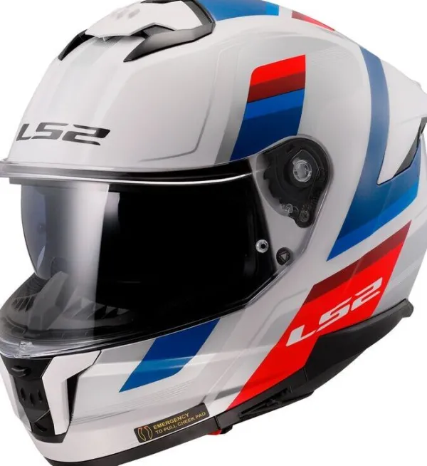 LS2 Integraalhelmen|Helmen Met Zonnevizier-FF808 trea II Vintage White Bue Red