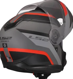 LS2 Systeemhelmen|Helmen Met Zonnevizier-FF908 trobe II onza Back Grey Red-06