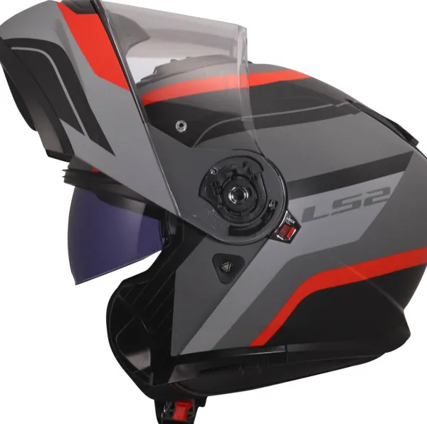 LS2 Systeemhelmen|Helmen Met Zonnevizier-FF908 trobe II onza Back Grey Red-06