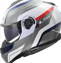 LS2 Systeemhelmen|Helmen Met Zonnevizier-FF908 trobe II onza White Bue Red