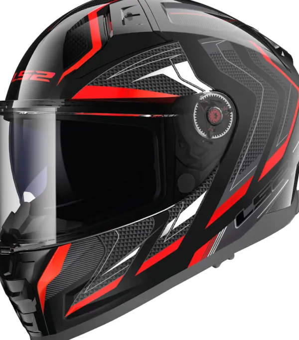 LS2 Integraalhelmen|Helmen Met Zonnevizier-FF811 Vector II Aizer Back Red