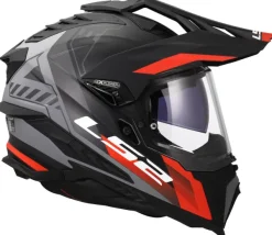 LS2 Adventure Helmen|Helmen Met Zonnevizier-X701 Exporer Hexa Back Red Grey-06