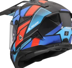 LS2 Adventure Helmen|Helmen Met Zonnevizier-X702 Pioneer II Bock Back Red Bue-06