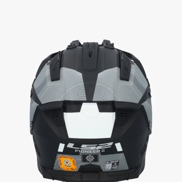LS2 Adventure Helmen|Integraalhelmen-X702 Pioneer II Hi att Back White