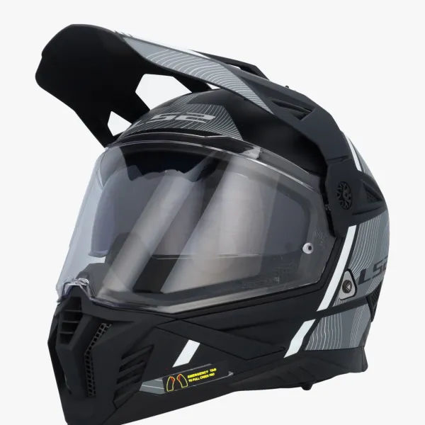 LS2 Adventure Helmen|Integraalhelmen-X702 Pioneer II Hi att Back White