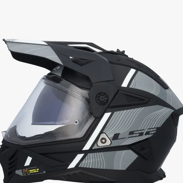 LS2 Adventure Helmen|Integraalhelmen-X702 Pioneer II Hi att Back White