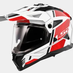 LS2 Adventure Helmen|Integraalhelmen-X702 Pioneer II Hi White Red