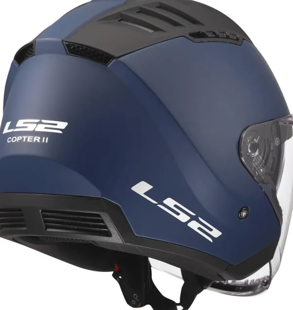 LS2 Jethelmen|Helmen Met Zonnevizier-OF600 Copter II oid att Navy Bue-06