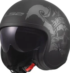 LS2 Jethelmen|Helmen Met Zonnevizier-OF599 pitfire II Wiy Back Grey-06