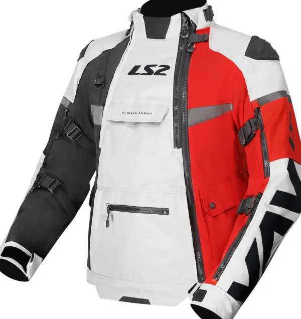 LS2 Motorjassen-X-ater an otorja Back Grey Red