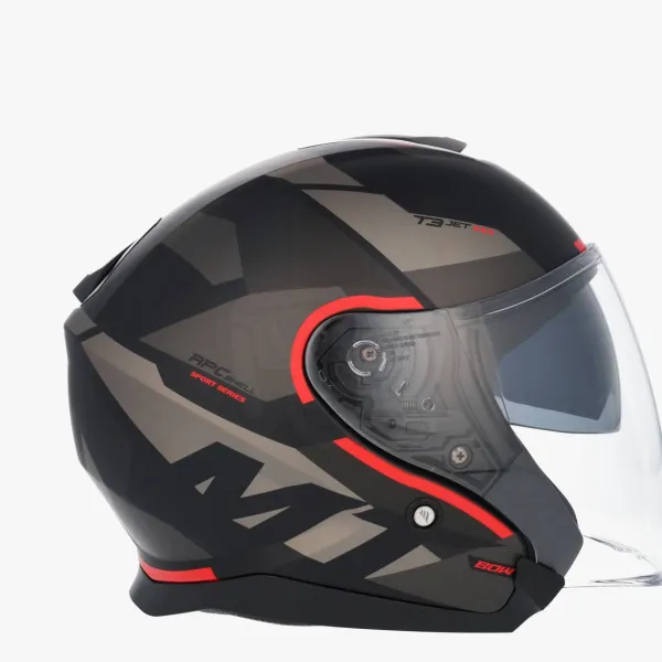 MT Jethelmen|Helmen Met Zonnevizier-Jet Thunder 3 V Bow Back/Red