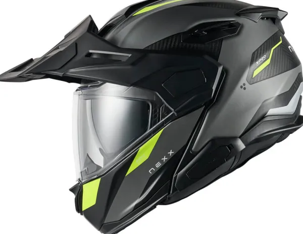 NEXX Adventure Helmen|Systeemhelmen-X.IFECOUNTRY Terra att Grey/Neon Yeow