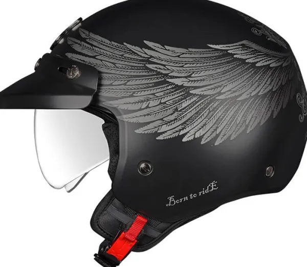 NEXX Retro Helmen|Helmen Met Zonnevizier-Y.10 Eage Rider Back/Grey at