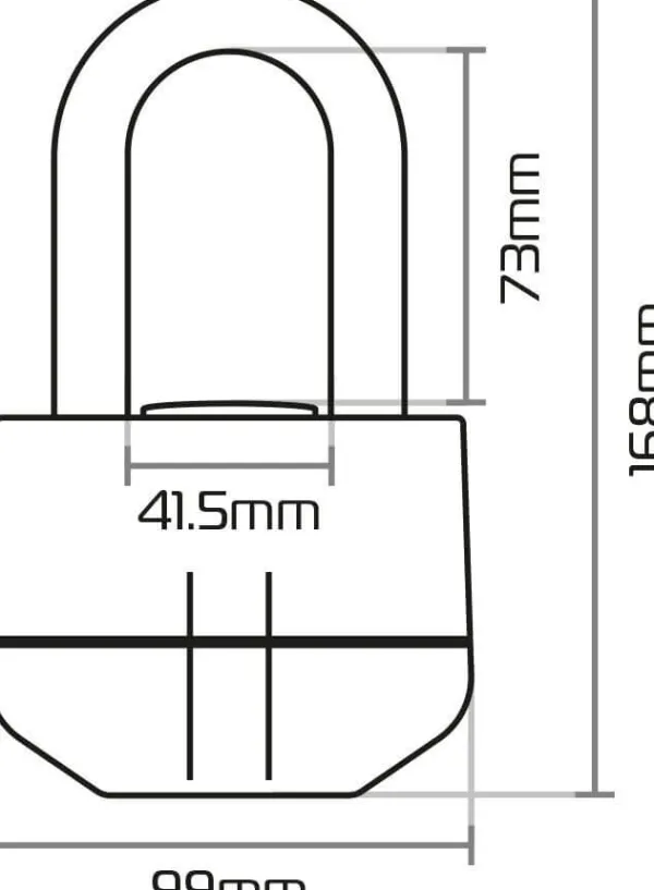 Oxford Motorsloten-Boss Alarm 16mm Padlock Black ART4 LK484