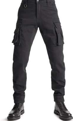 Pando Moto Motorbroeken|Motorjeans-Desert-Cargo Motorjeans Black