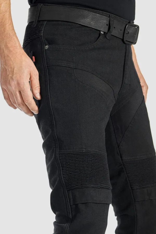 Pando Moto Motorjeans-Karldo Slim Motorjeans Black