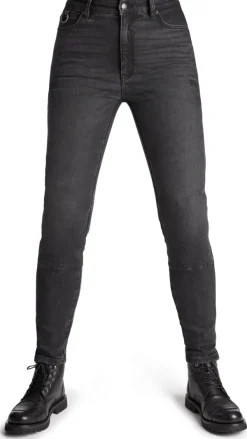 Pando Moto Motorjeans-Kaya Slim Motorjeans Grey