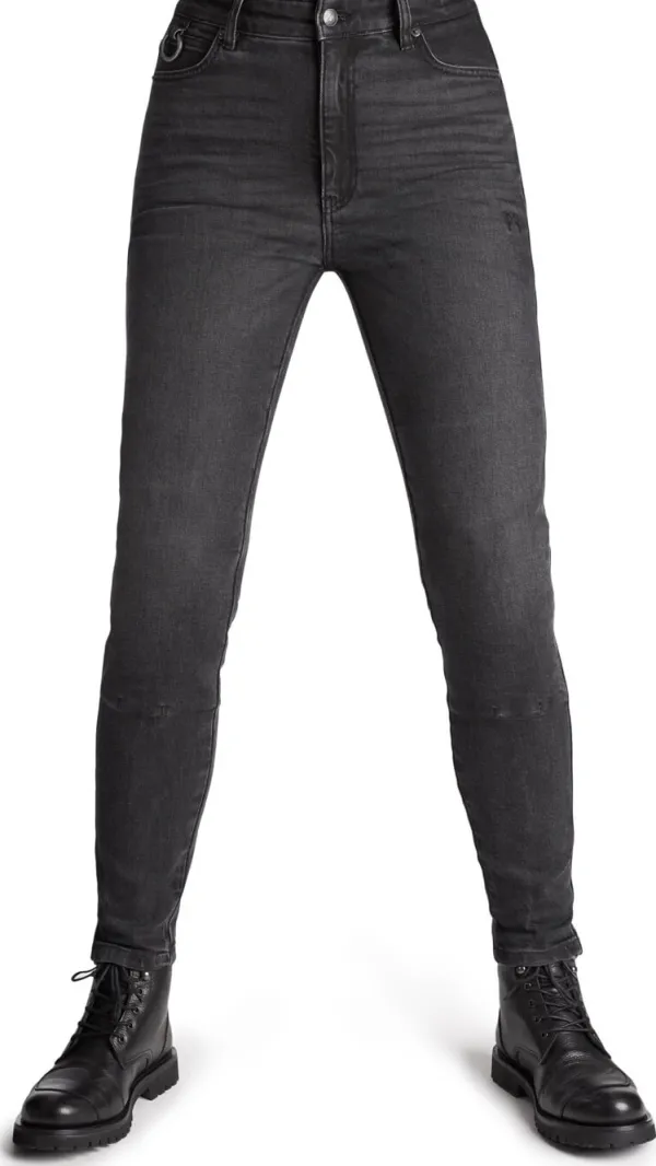 Pando Moto Motorjeans-Kaya Slim Motorjeans Grey