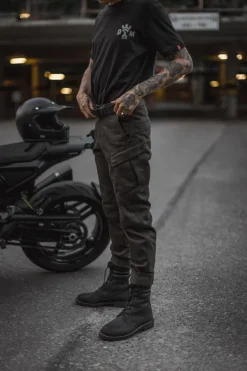 Pando Moto Motorbroeken-Mark Motorjeans Olive