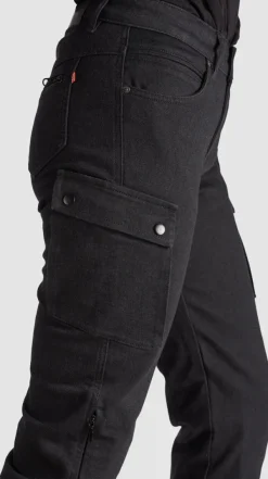 Pando Moto Motorbroeken|Motorjeans-Mila Cargo Motorjeans Black