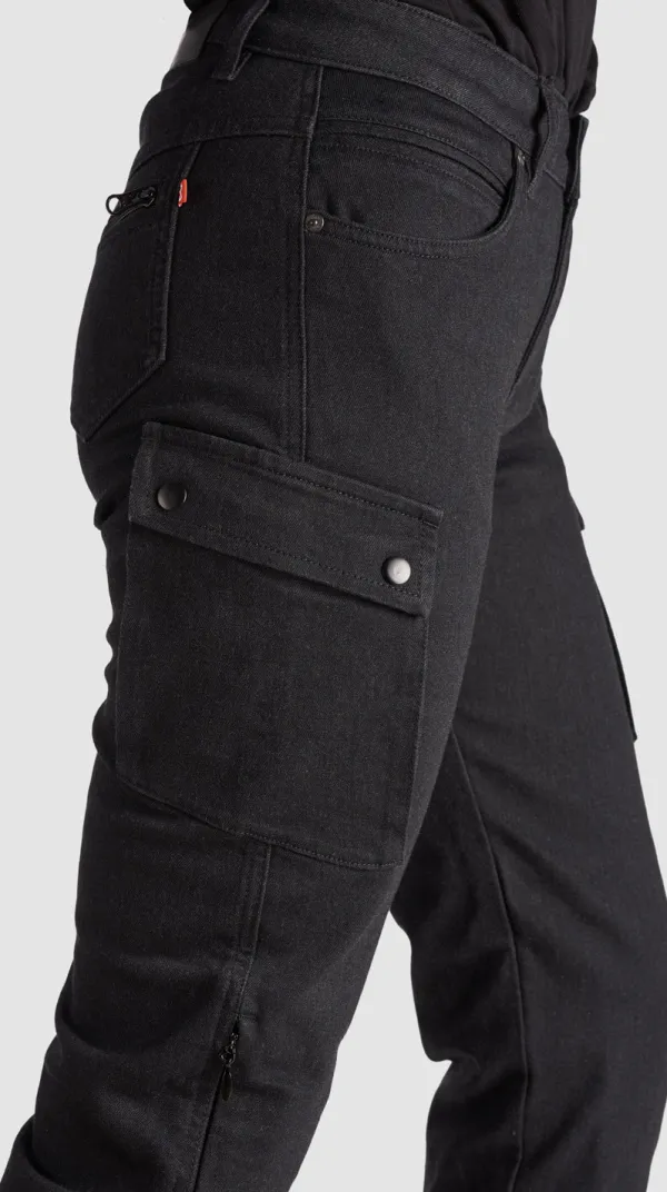 Pando Moto Motorbroeken|Motorjeans-Mila Cargo Motorjeans Black