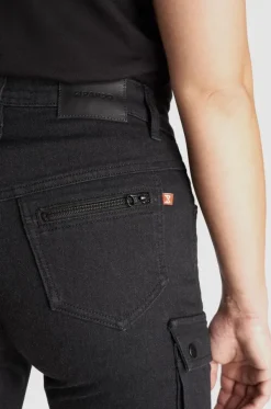 Pando Moto Motorbroeken|Motorjeans-Mila Cargo Motorjeans Black