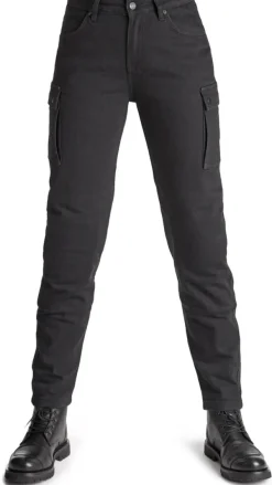 Pando Moto Motorbroeken|Motorjeans-Mila Cargo Motorjeans Black