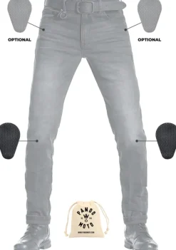 Pando Moto Motorjeans-Robby Slim Motorjeans Beige