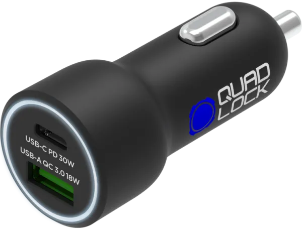 Quad Lock Telefoonhouders-Dual USB (C+A) Car Charger 48W