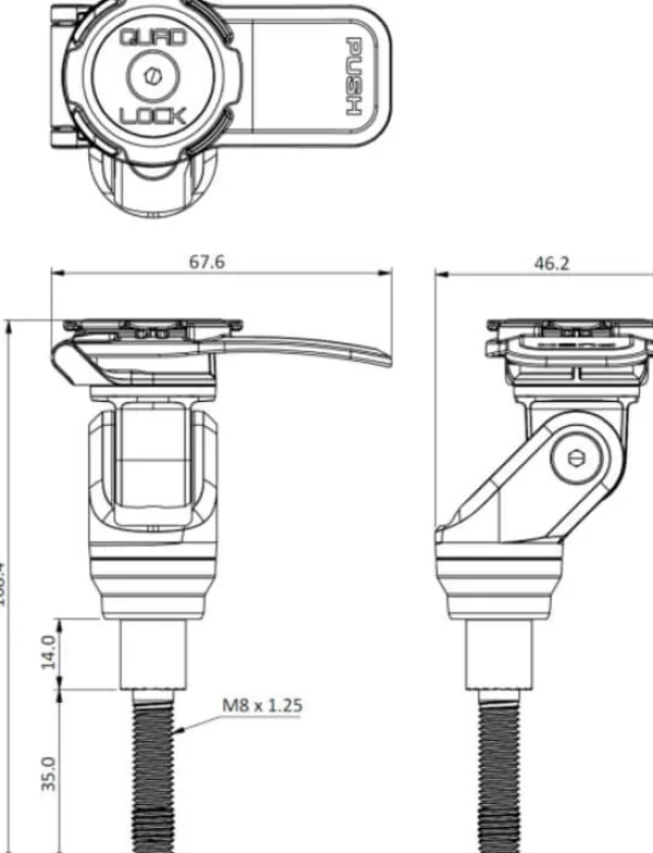 Quad Lock Telefoonhouders-Klembevestiging op stuur Klembevestiging op stuur