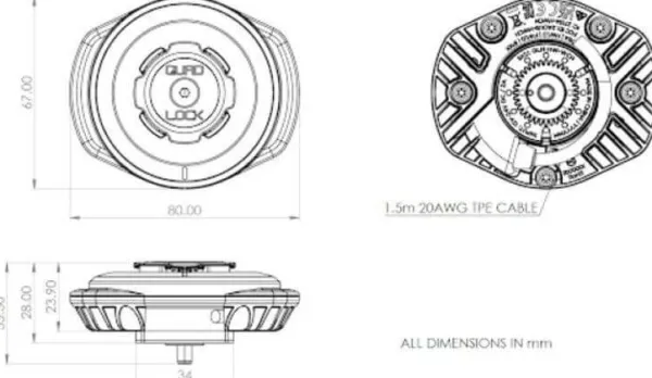 Quad Lock Telefoonhouders-Wireless Charging Head Waterproof V2 Wireless Charging Head Waterproof V2