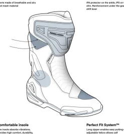 Heren Rebelhorn Heren Motorlaarzen-GTR Boots Black/Fluo Red
