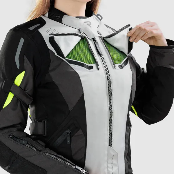 Rebelhorn Motorjassen-Hiker 4 Women Motorjas Black/Grey/Fluo Yellow