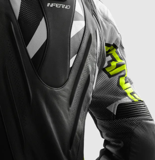 Rebelhorn Motorjassen-Inferno Motorjas Black/Fluo Yellow
