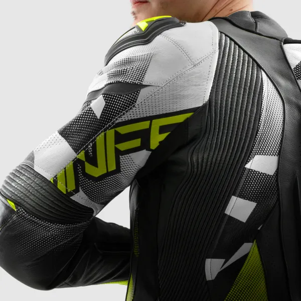 Rebelhorn Motorjassen-Inferno Motorjas Black/Fluo Yellow