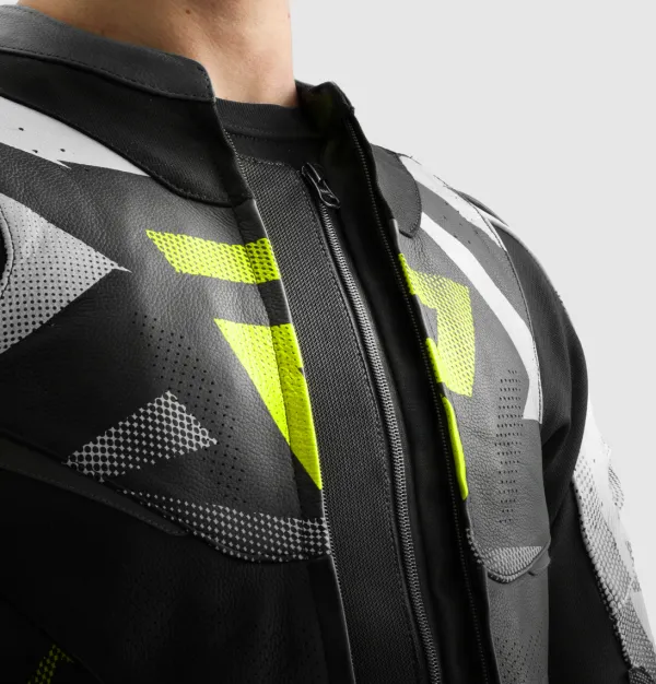 Rebelhorn Motorjassen-Inferno Motorjas Black/Fluo Yellow