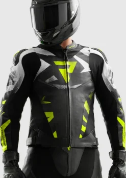 Rebelhorn Motorjassen-Inferno Motorjas Black/Fluo Yellow