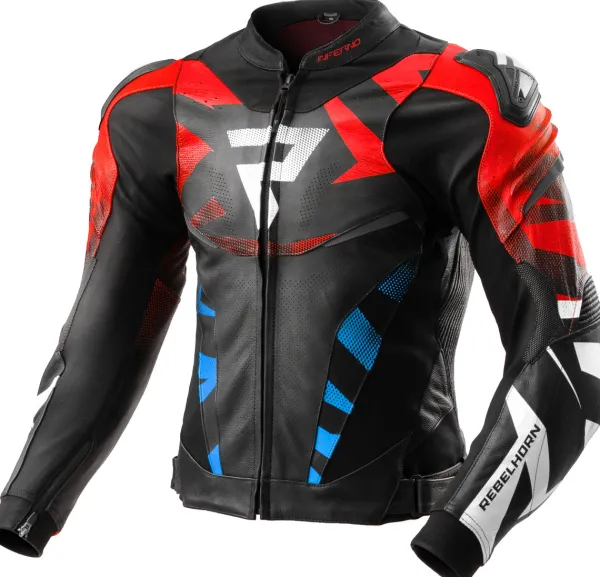 Rebelhorn Motorjassen-Inferno Motorjas Black/Blue/White/Red