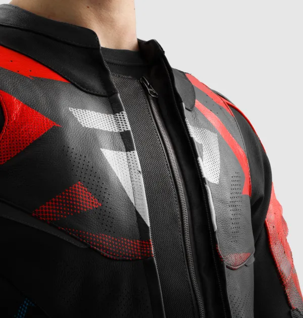 Rebelhorn Motorjassen-Inferno Motorjas Black/Blue/White/Red