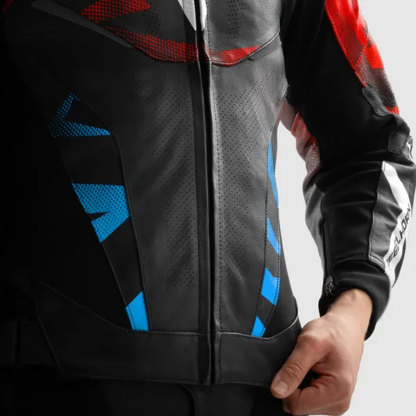 Rebelhorn Motorjassen-Inferno Motorjas Black/Blue/White/Red